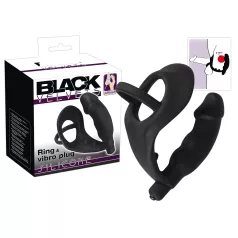   Black Velvets - anālais vibrators ar dzimumlocekļa un sēklinieku gredzenu melns