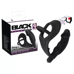   Black Velvets - anālais vibrators ar dzimumlocekļa un sēklinieku gredzenu melns