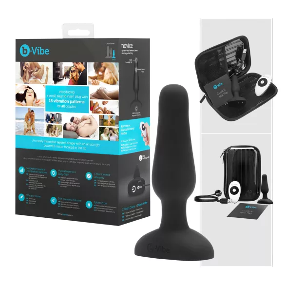 b-Vibe Novice - anālais vibrators iesācējiem melns