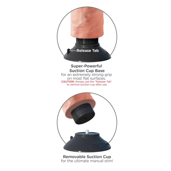 King Cock vibrators ar piesūcekni 18 cm naturāls