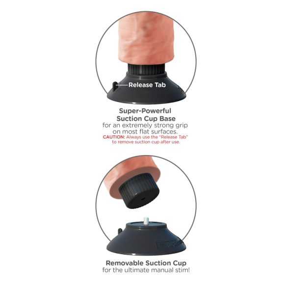 King Cock 10 piesūceknis vibrators (25 cm) - dabīgs