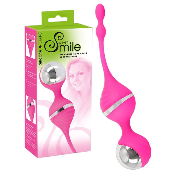 SMILE Mīlestības bumba - vibrējoša geišu bumba (rozā)