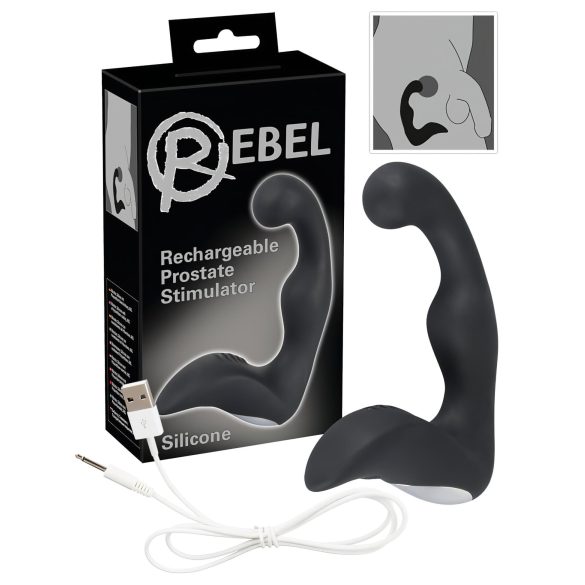 Rebel - Bezvadu prostatas vibrators (melns)