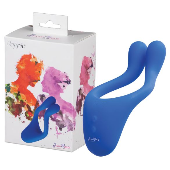 BeauMents Doppio - uzlādējams pāru vibratorš ar 3 motoriem (zils)