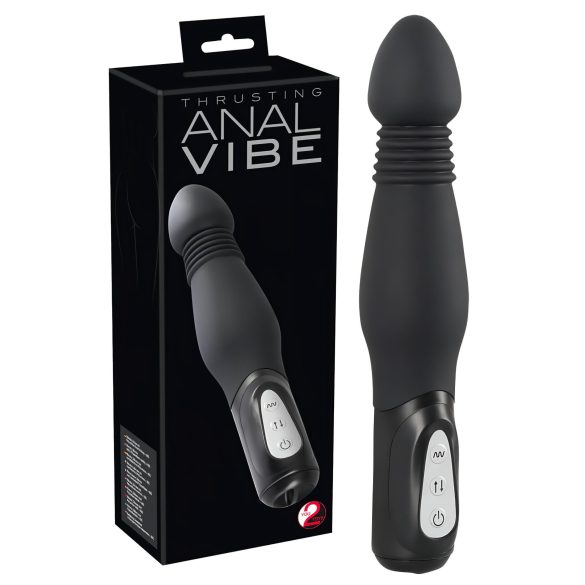 You2Toys - anālais vibrators ar bīdāmu funkciju melns