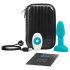 b-Vibe Rimming - vibrējošs anālā masieris ar rotējošām pērlītēm (tirkīza)