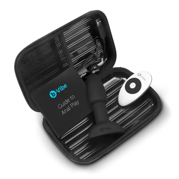 b-Vibe anālais vibrators ar rotējošām bumbiņām, melns