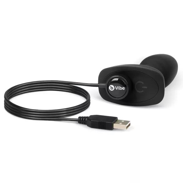 b-Vibe anālais vibrators ar rotējošām bumbiņām, melns