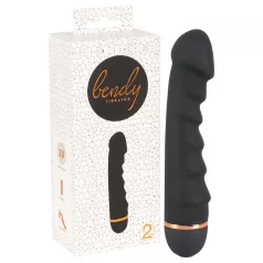You2Toys - vibrators Bendy Ripple ar reljefu melns