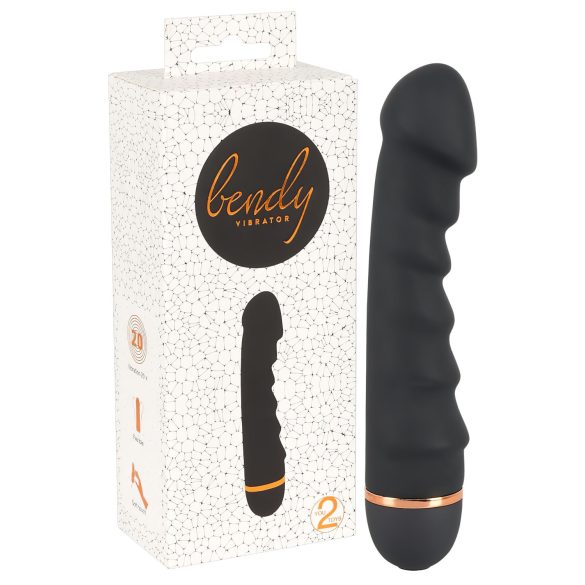You2Toys - vibrators Bendy Ripple ar reljefu melns