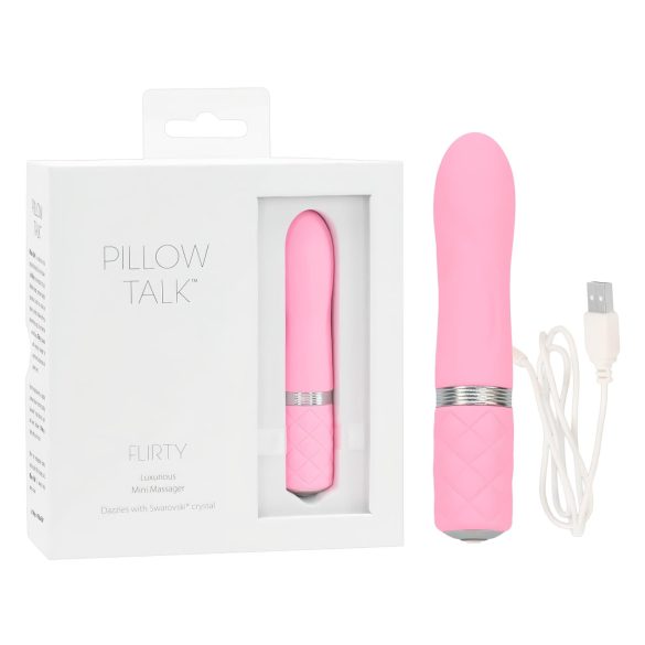 Pillow Talk Flirty - uzlādējams stienis vibrators (rozā)