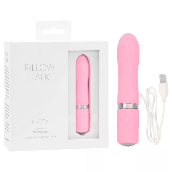 Pillow Talk Flirty - uzlādējams vibrators stienis rozā