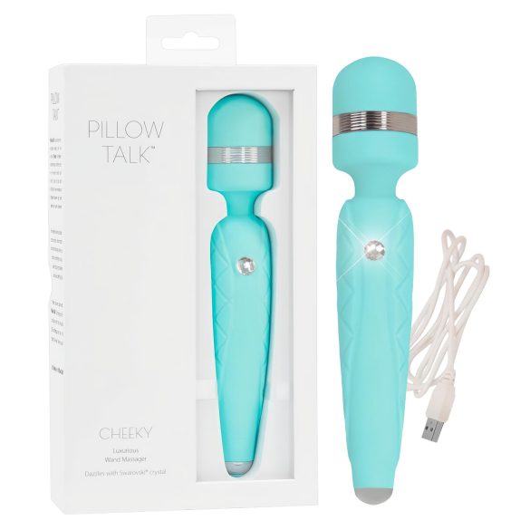 Pillow Talk Cheeky Wand - akumulators masāžas vibrators tirkīza
