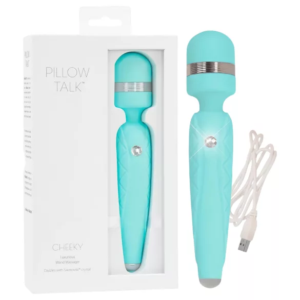 Pillow Talk Cheeky Wand - akumulators masāžas vibrators tirkīza