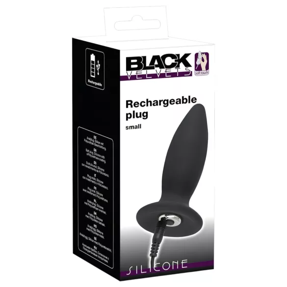 Black Velvets anālais vibrators iesācējiem, mazs, melns, uzlādējams