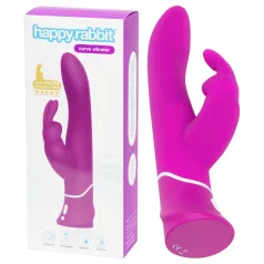   Happyrabbit Curve - vibrators ar klitora stimulatoru, ūdensizturīgs, violets