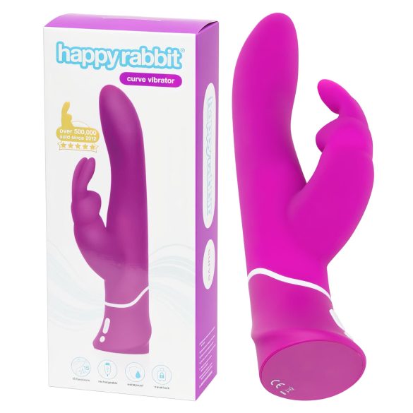Happyrabbit Curve - ūdensdroša klitora vibrators (violets)