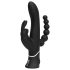 Happyrabbit Triple - uzlādējams klitora un anālais vibrators (melns)