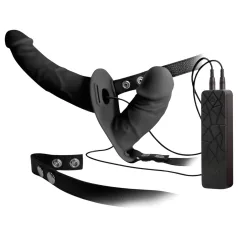 Double Thruster - strap-on dubultais vibrators melns