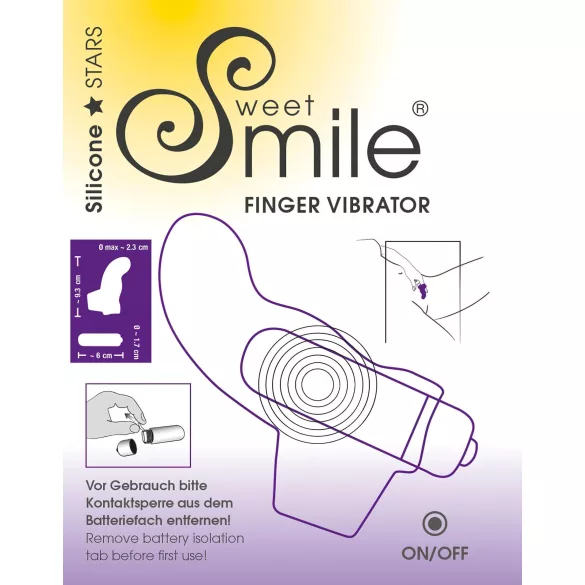 SMILE pirkstu vibrators ar viļņotu silikonu, violets
