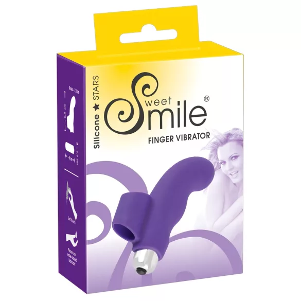 SMILE pirkstu vibrators ar viļņotu silikonu, violets