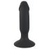 Black Velvets - anālais vibrators ar dildo, uzlādējams, melns