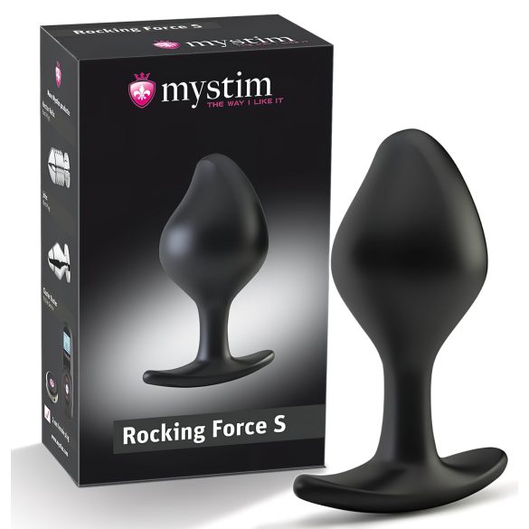 mystim Rocking Force S - elektro anālais spraudnis - mazs (melns)