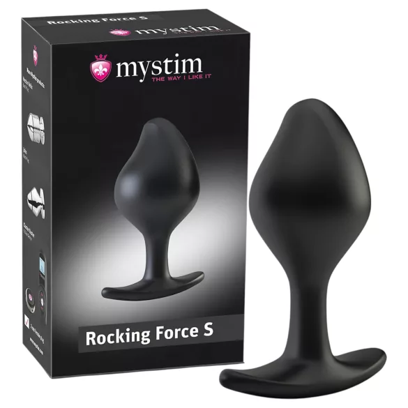 mystim Rocking Force S - elektro anālais aizbāznis - mazs (melns)