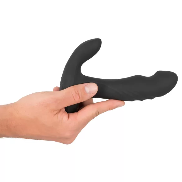 Rebel - prostatas masāžas vibrators ar rotējošām bumbiņām, melns
