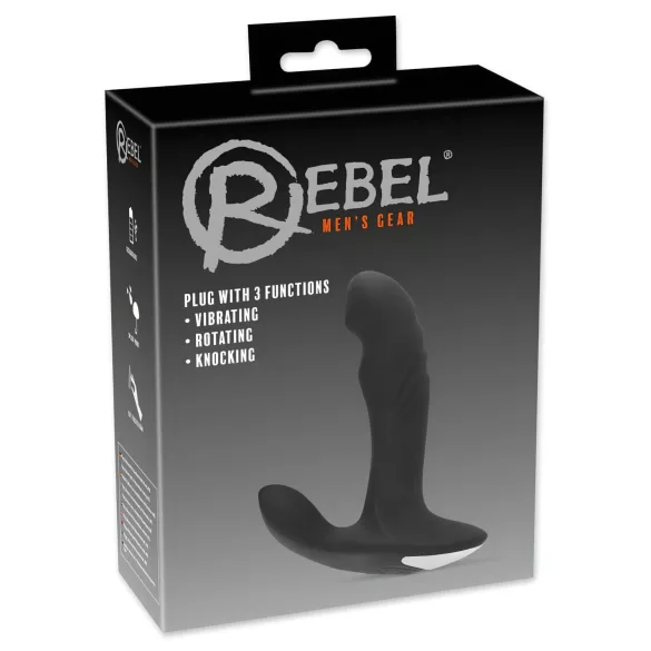 Rebel - prostatas masāžas vibrators ar rotējošām bumbiņām, melns