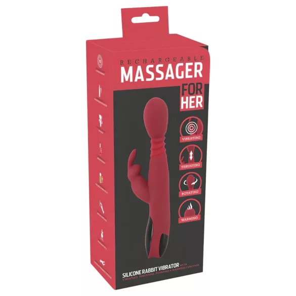 You2Toys masāžas ierīce - virzītājs-rotējošs, sildošs G-punkta vibrators (sarkans)