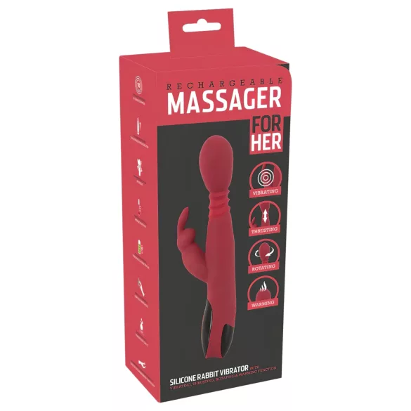 You2Toys masāžas ierīce - virzītājs-rotējošs, sildošs G-punkta vibrators (sarkans)