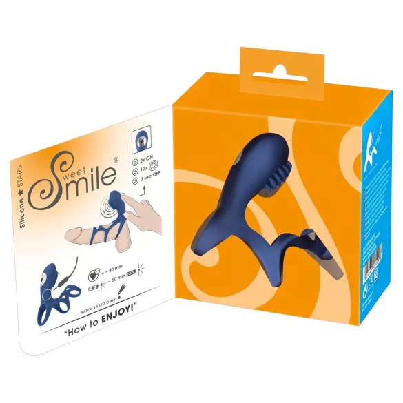 SMILE pāra vibrējošs uzlādējams dzimumlocekļa gredzens zilā krāsā