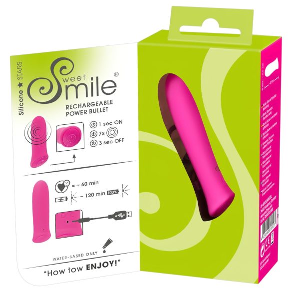 SMILE vibrators sievietēm, jaudīgs mini bullets, uzlādējams, rozā