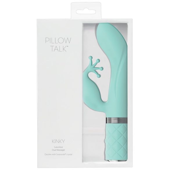 Pillow Talk Kinky - uzlādējamais G-punkta vibrators ar 2 motoriem (tirkīzzils)