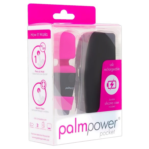 PalmPower kabatas mini vibrators masāžai rozā-melns