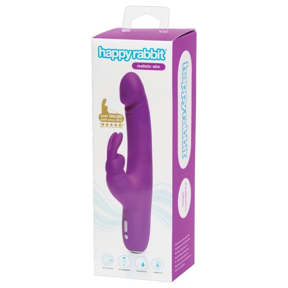 Happyrabbit Realistic Slim - uzlādējams klitora vibratoris (violets)
