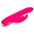 Happyrabbit Curve Slim - ūdensizturīgs vibrators ar klitora stimulatoru (rozā)