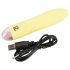 Cuties Mini Yellow - akumulatora silikona stienis vibrators (dzeltens)