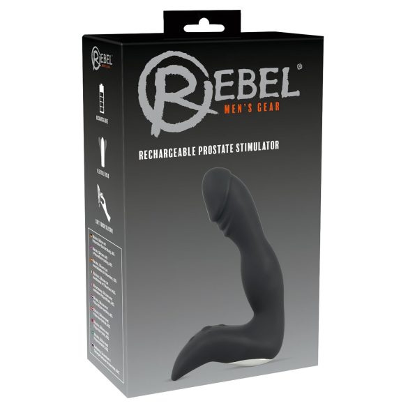 Rebel - uzlādējams, penisveida prostatas vibrators (melns)