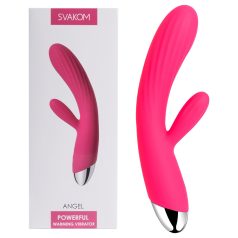   Svakom Angel - vibrators ar klitora stimulatoru, ūdensizturīgs, sildošs, sarkans