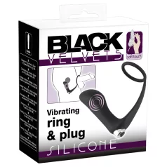   Black Velvets - anālais vibrators ar erekcijas gredzenu melns