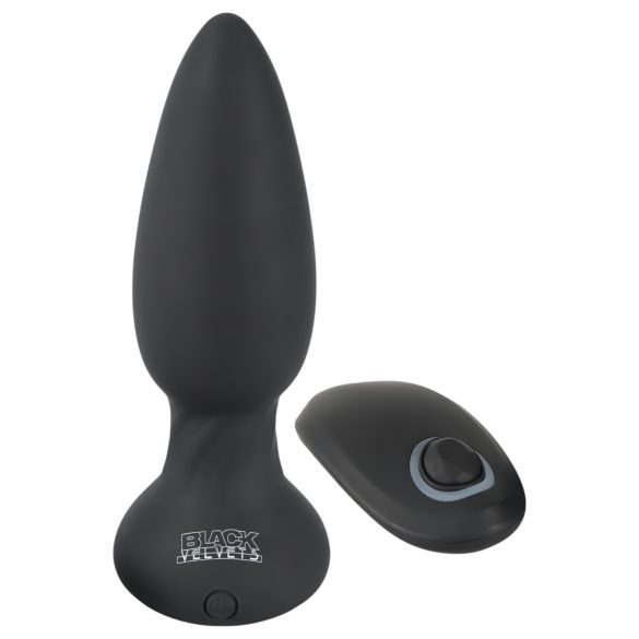 Melnais Samts - griešanās pērlīšu anālais vibrators (melns)