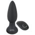 Melnais Samts - griešanās pērlīšu anālais vibrators (melns)