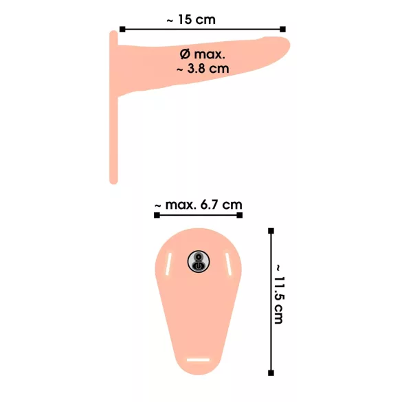 You2Toys - strap-on vibrators akumulatora, uzliekams, miesas krāsas