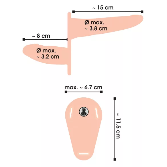 You2Toys - strap-on dubultais vibrators naturāls