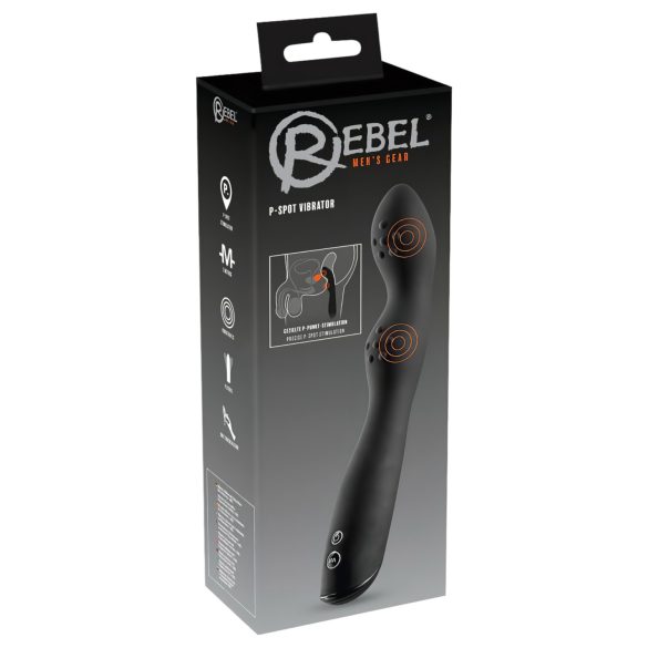 Rebel P-Punkts - 2 motoru prostatas vibratoru (melns)