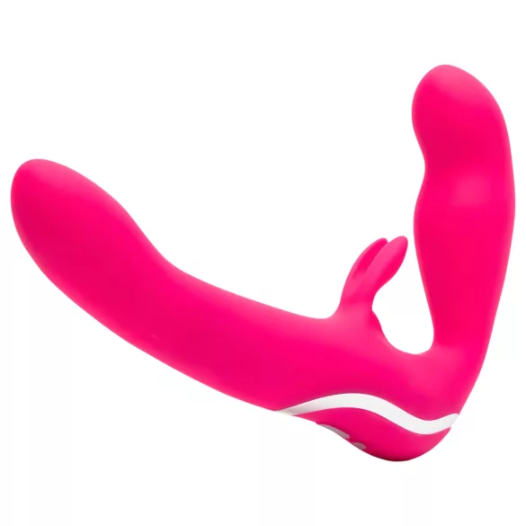 Happyrabbit bezsiksnas strap-on vibrators rozā