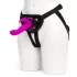 Happyrabbit Strap-On - truša tipa, klitora rokturi saturošs piesprādzējamais vibrators (violets)