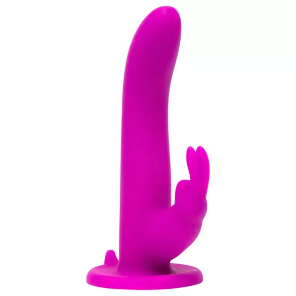 Happyrabbit Strap-On - truša tipa, klitora rokturi saturošs piesprādzējamais vibrators (violets)